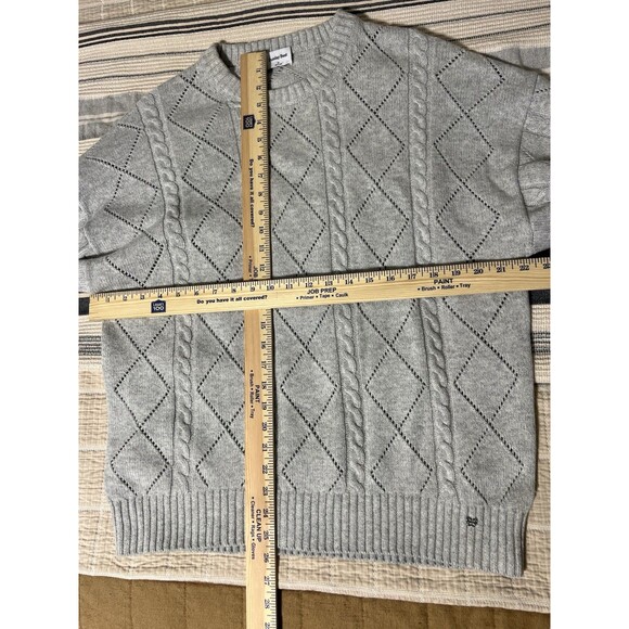 Aritzia Sunday Best Peggy Crewneck Gray Oversized Preppy Sweater M - Picture 5 of 9